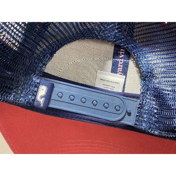 Vineyard Vines Pink Embroidered Surfboard Logo Blue Mesh Trucker Hat 1998 Surf - Picture 4 of 5